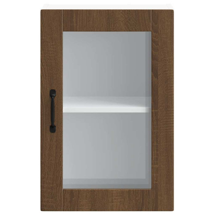 Kitchen Wall Cabinet with Glass Door Porto Brown Oak