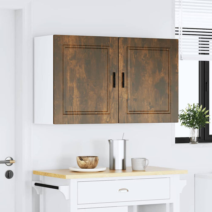 Kitchen Wall Cabinets 2 pcs Porto Smoked Oak Engineered Wood