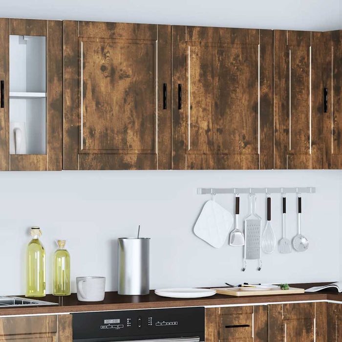 Kitchen Wall Cabinets 2 pcs Porto Smoked Oak Engineered Wood