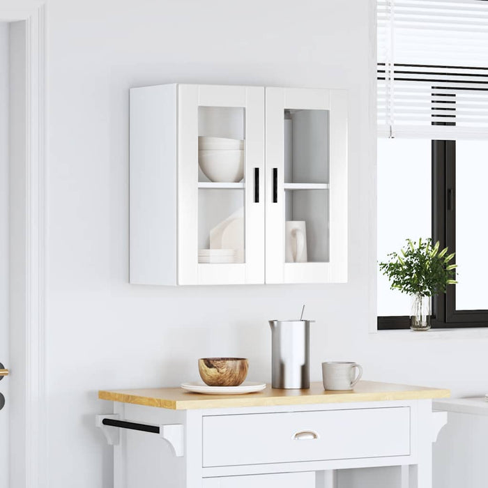 Kitchen Wall Cabinet with Glass Door Porto High Gloss White