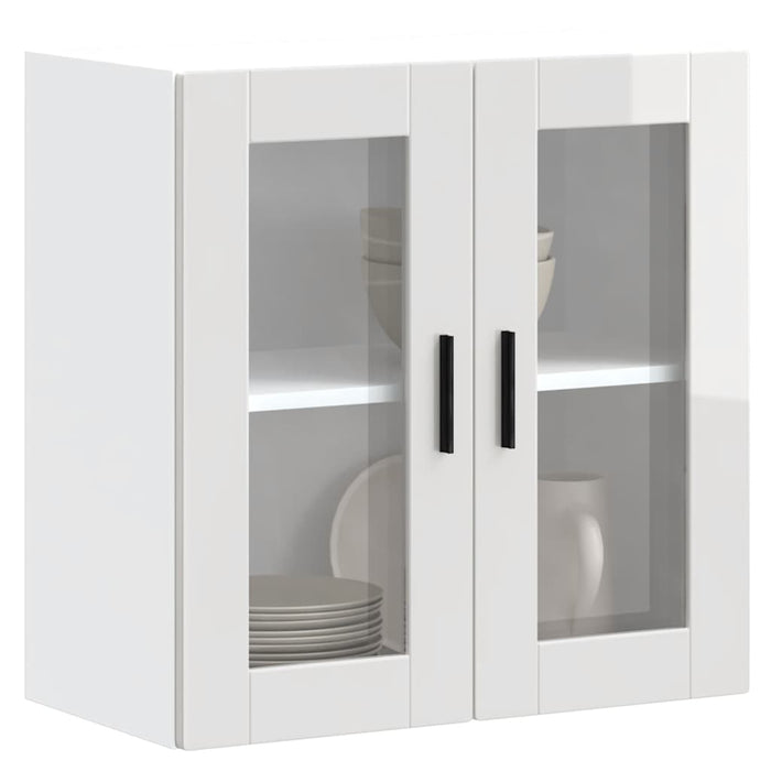 Kitchen Wall Cabinet with Glass Door Porto High Gloss White