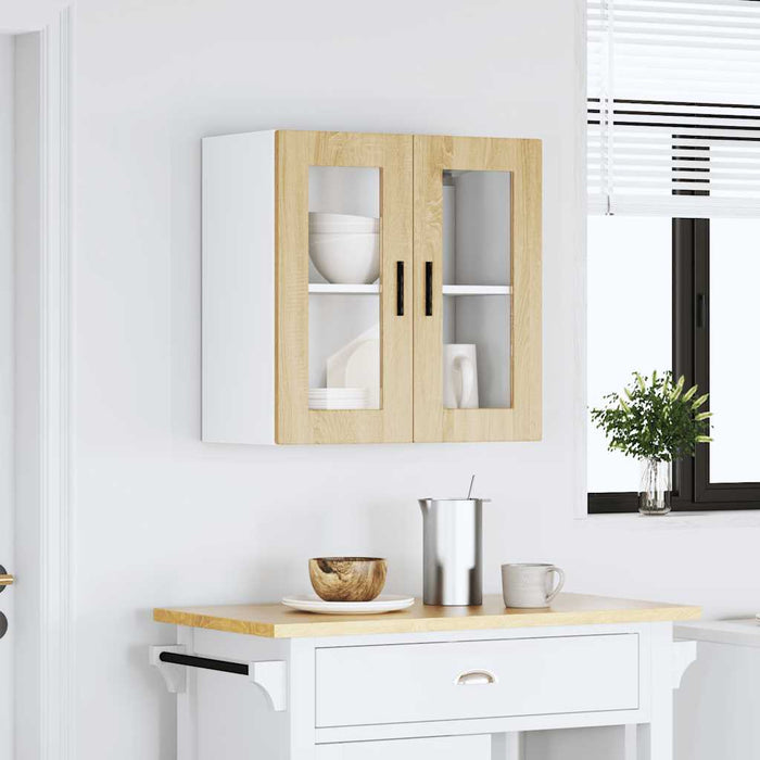 Kitchen Wall Cabinet with Glass Door Porto Sonoma Oak