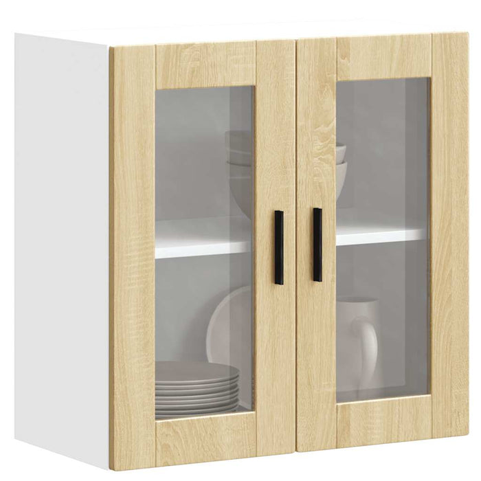 Kitchen Wall Cabinet with Glass Door Porto Sonoma Oak