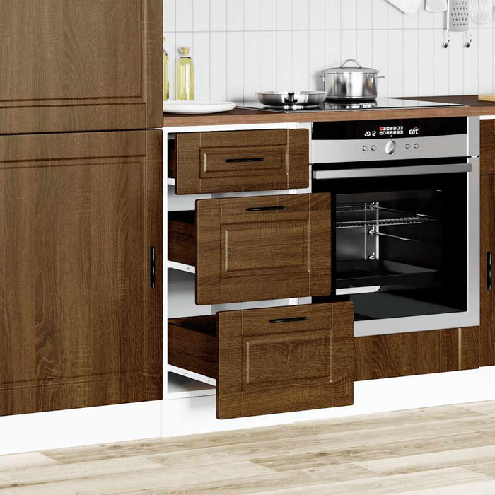 Kitchen Base Cabinet Porto Brown Oak Engineered Wood