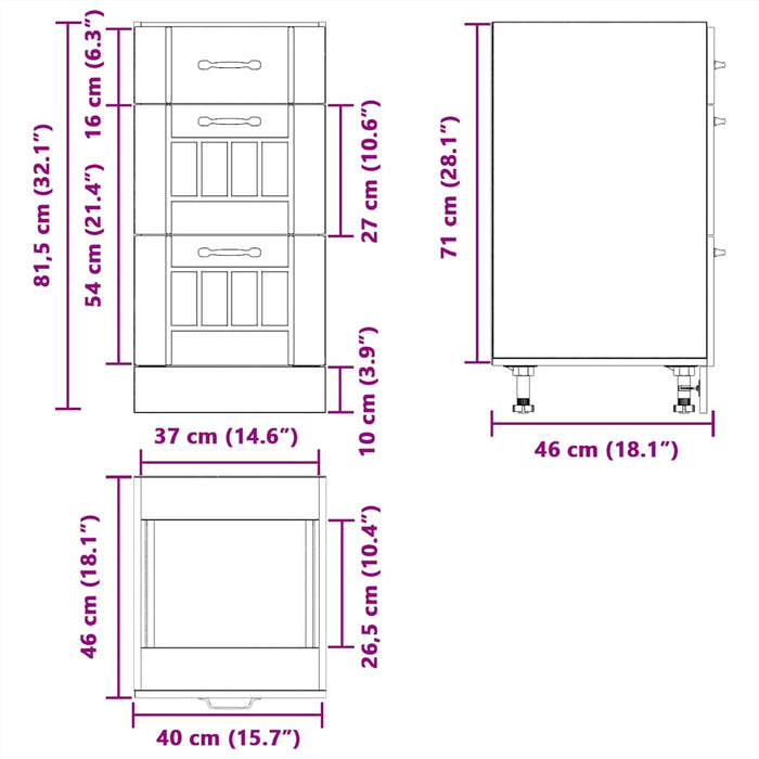 Кухонный шкафчик Lucca Grey Sonoma Engineered Wood