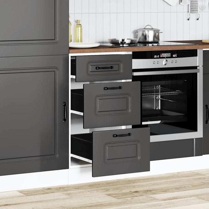 Kitchen Base Cabinet Kalmar Black Engineered Wood