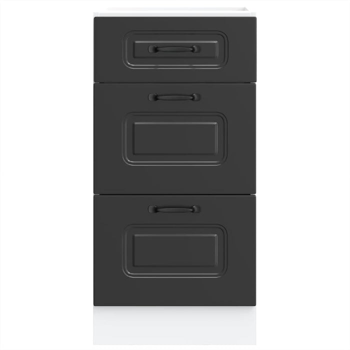 Kitchen Base Cabinet Kalmar Black Engineered Wood