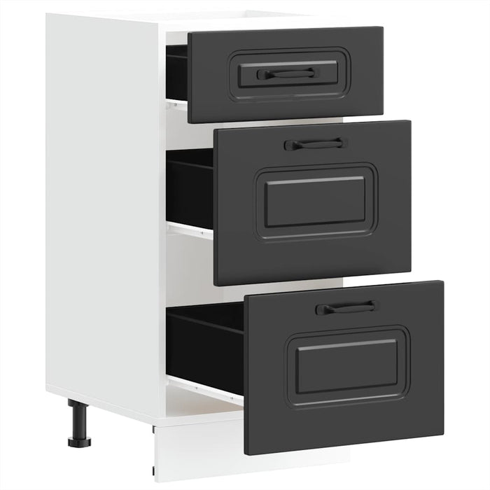 Kitchen Base Cabinet Kalmar Black Engineered Wood