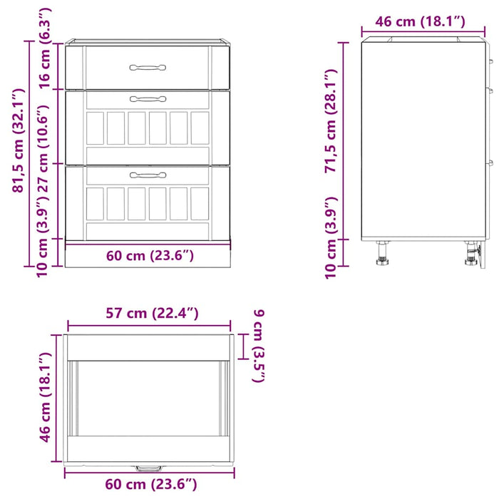 Кухненски долен шкаф Lucca White Engineered Wood