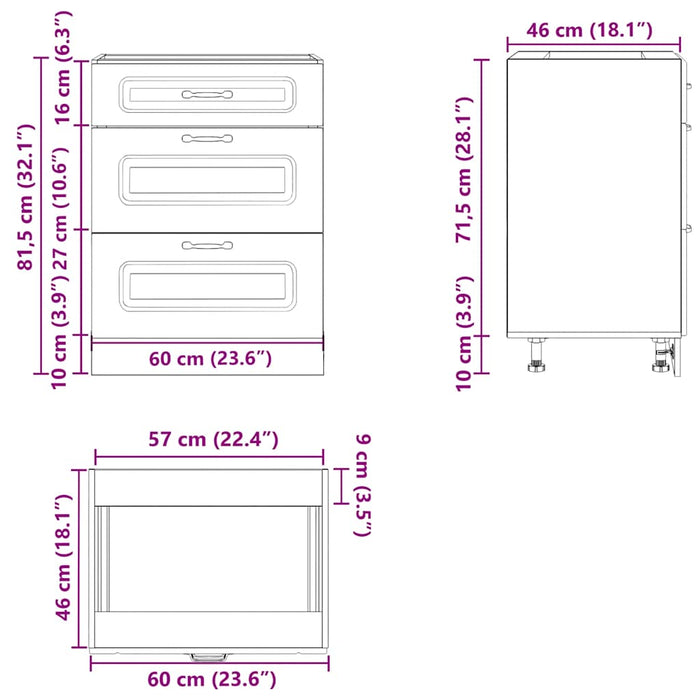 Kitchen Base Cabinet Kalmar Old Wood Engineered Wood