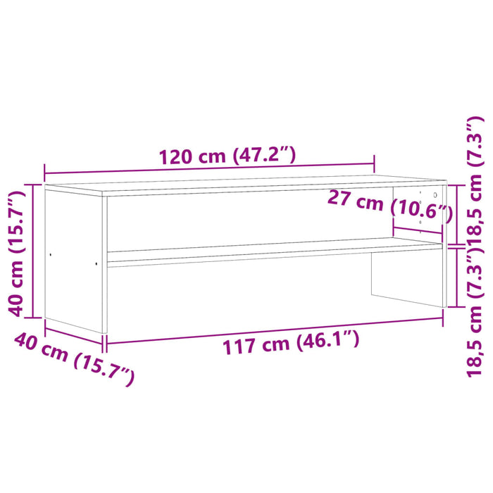 TV Cabinet Artisian Oak 120x40x40 cm Engineered Wood