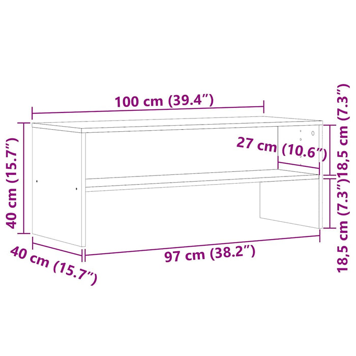 TV Cabinet Old Wood 100x40x40 cm Engineered Wood