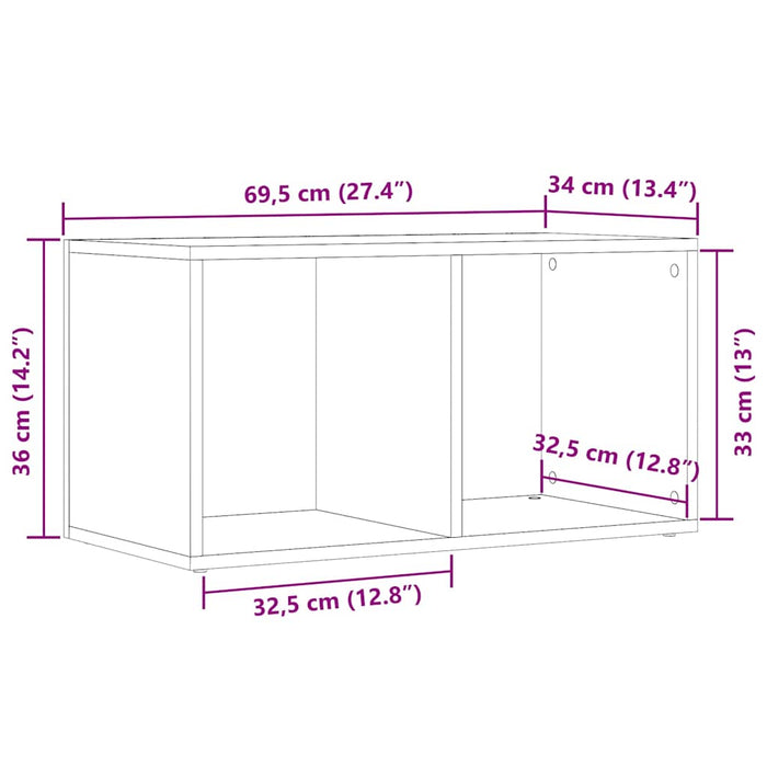 Ящик для хранения LP Old Wood 69.5x34x36 см Инженерное дерево