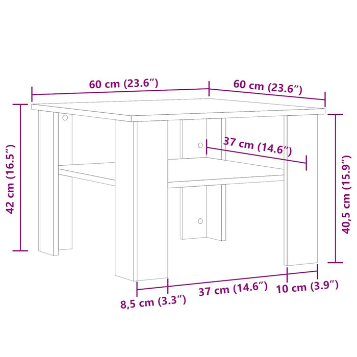 Masuta de cafea Lemn Vechi 60x60x42 cm Lemn de Inginerie