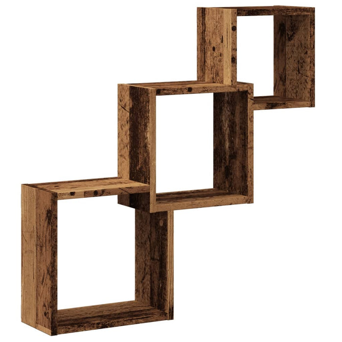 Wall Cube Shelves Old Wood 68x15x68 cm Engineered Wood