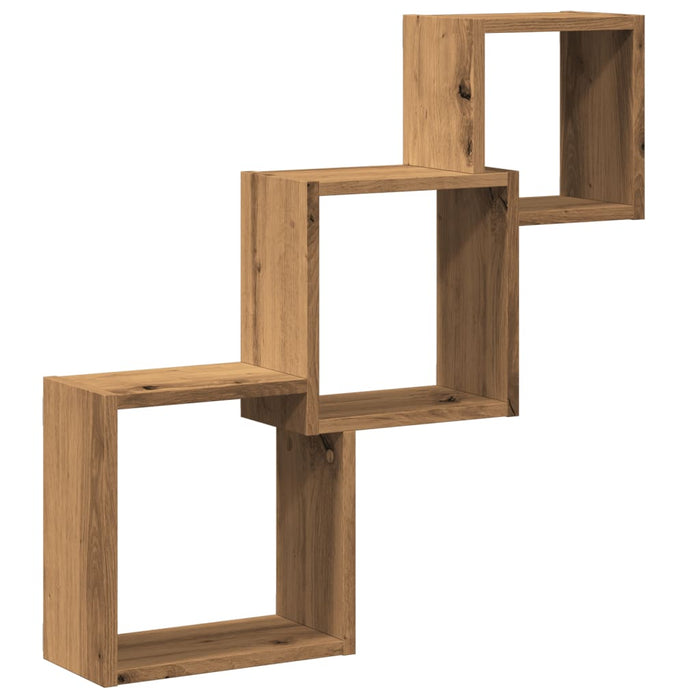 Wall Cube Shelves Artisan Oak 68x15x68 cm Engineered Wood