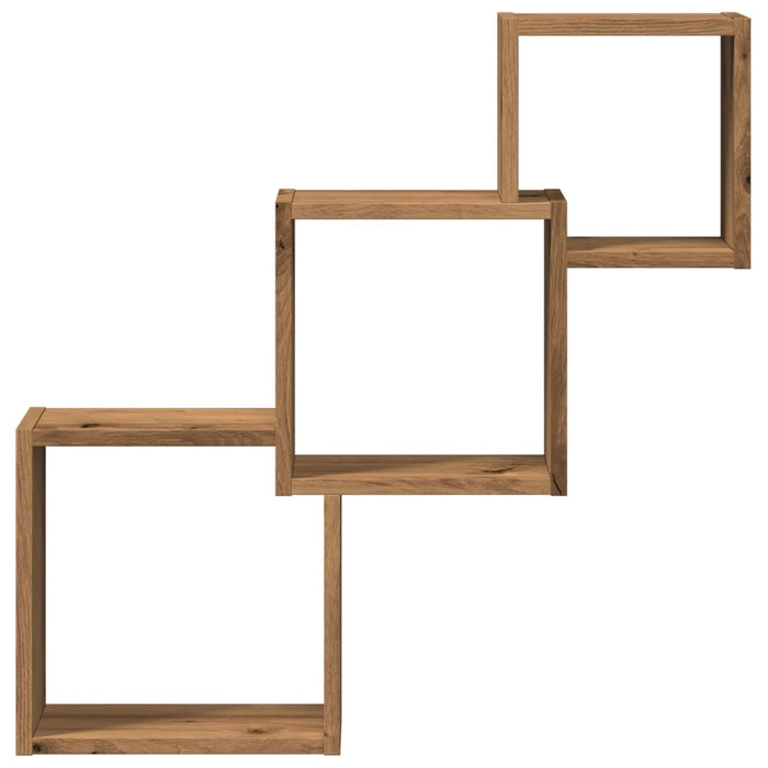 Wall Cube Shelves Artisan Oak 68x15x68 cm Engineered Wood