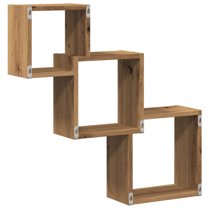 Wall Cube Shelves Artisan Oak 68x15x68 cm Engineered Wood