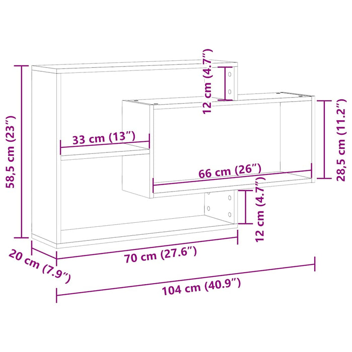 Стенен рафт Artisan Oak 104x20x58,5 cm Engineered Wood