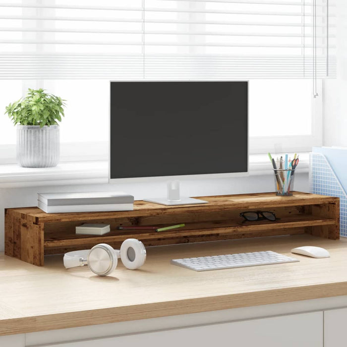 Monitor Stand Old Wood 100x24x13 cm Engineered Wood