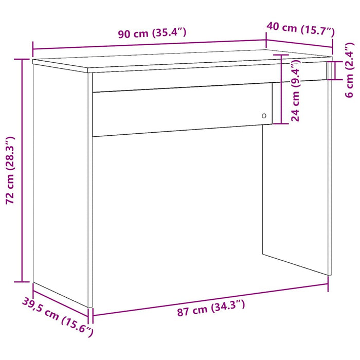 Birou Artisan Stejar 90x40x72 cm Lemn de inginerie