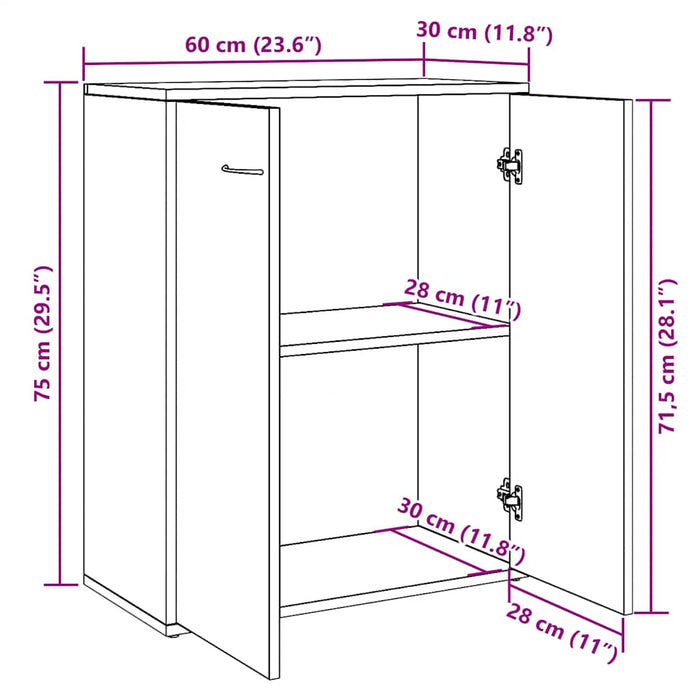 Бюфет занаятчийски дъб 60x30x75 см инженерно дърво