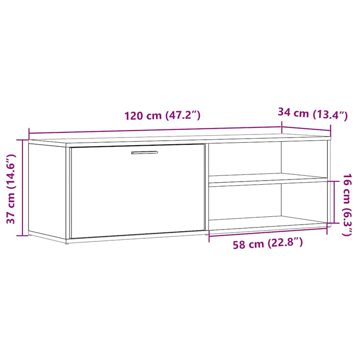 ТВ Шкаф Artisan Дъб 120x34x37 см Инженерно дърво