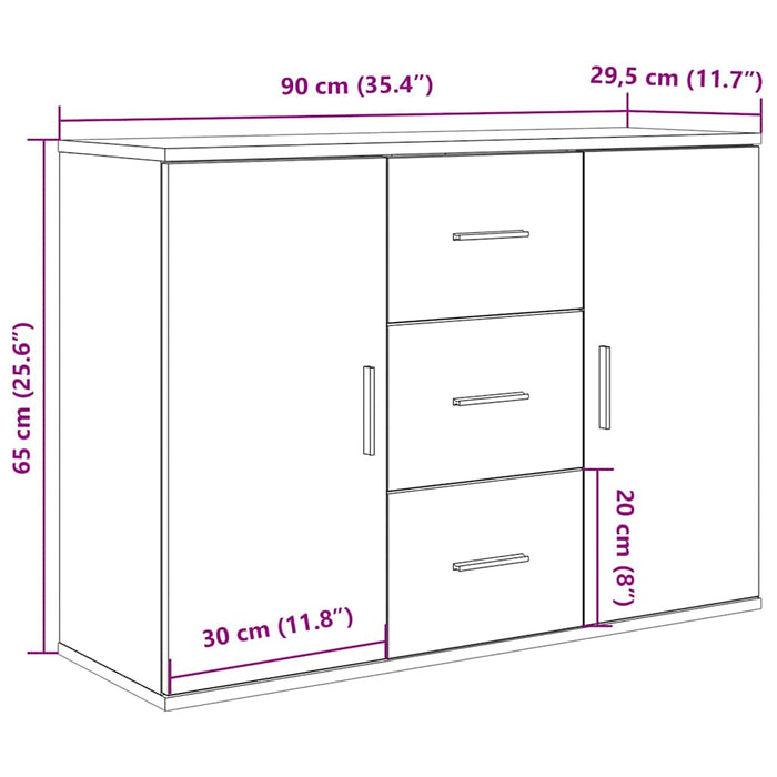 Буфет Artisan Oak 90x29.5x65 см Инженерная древесина