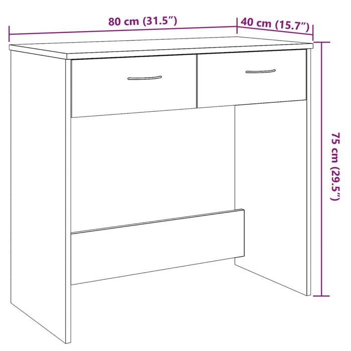 Birou Stejar Artizanal 80x40x75 cm Lemn de Inginerie