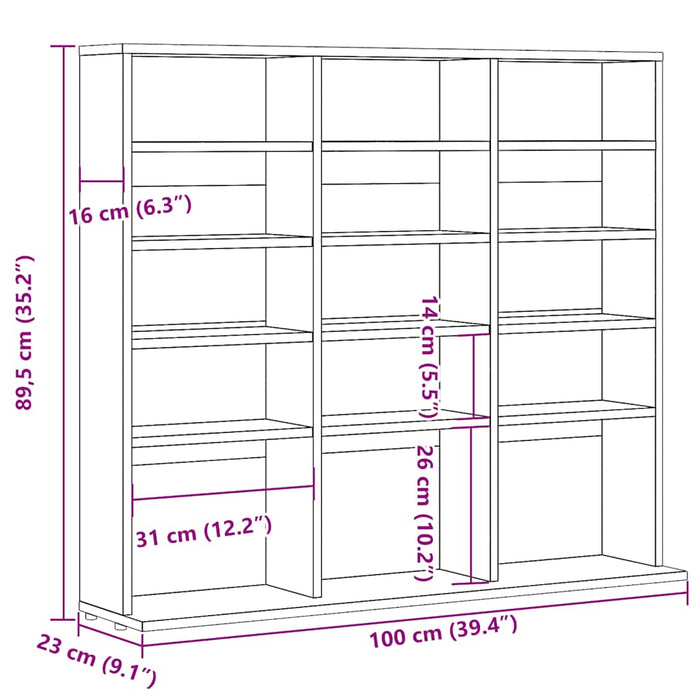 Dulap CD Lemn Vechi 100x23x89,5 cm Lemn de Inginerie