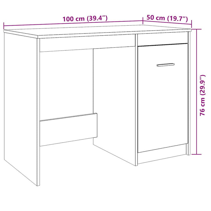 Birou Artisan Stejar 100x50x76 cm Lemn Tehnic