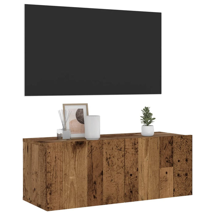 Wall Mounted TV Cabinet Old Wood 80x30x30 cm Engineered Wood