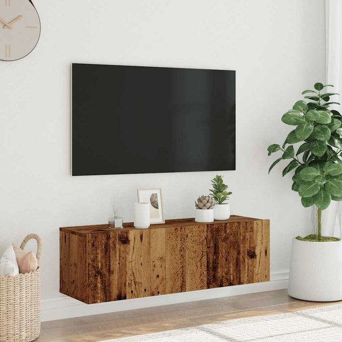 Wall Mounted TV Cabinet Old Wood 100x30x30 cm Engineered Wood