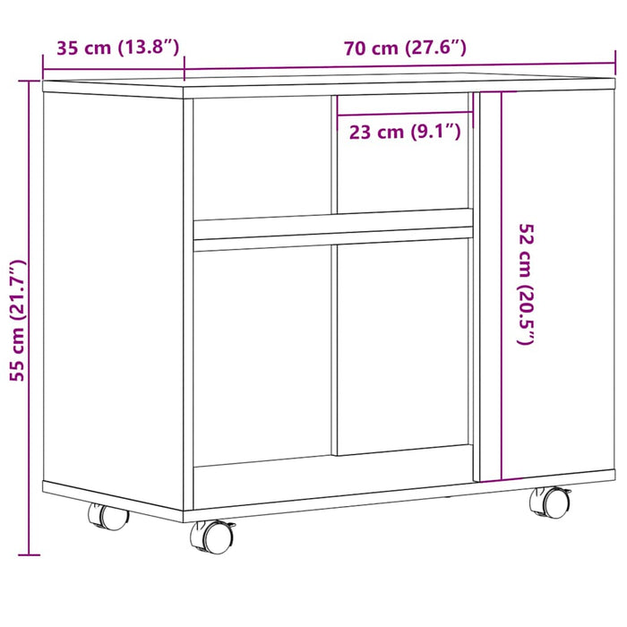 Приставной столик из старого дерева 70x35x55 см, композитная древесина