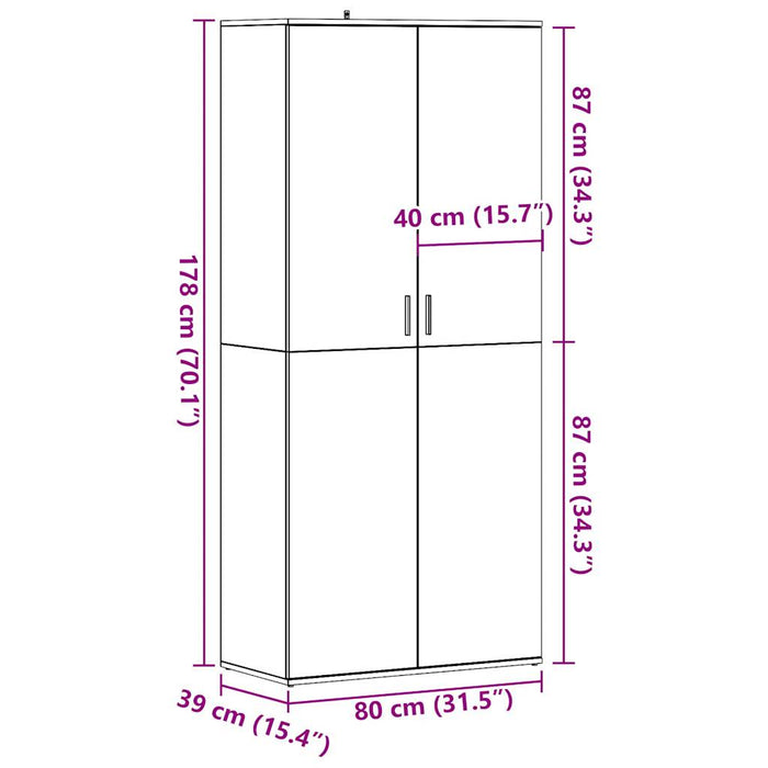 Шкаф для обуви Old Wood 80x39x178 см Инженерное дерево