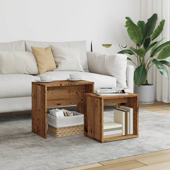 Nesting Coffee Tables 2 pcs Old Wood Engineered Wood