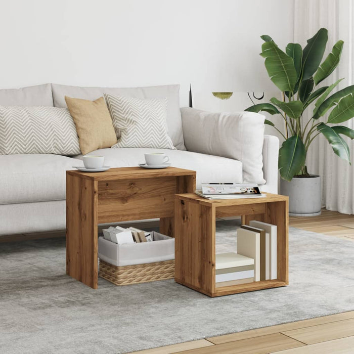 Nesting Coffee Tables 2 pcs Artisan Oak Engineered Wood