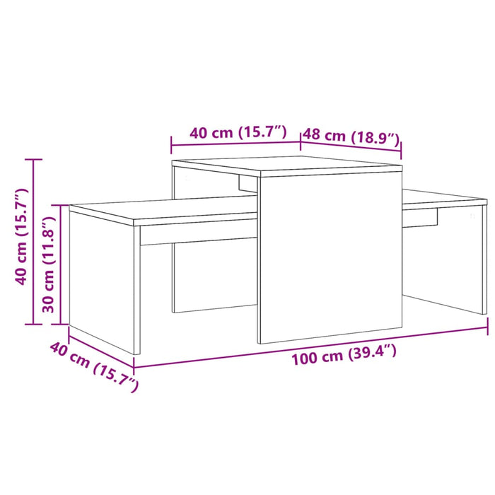 Masuta de cafea Lemn Vechi 100x48x40 cm Lemn de Inginerie