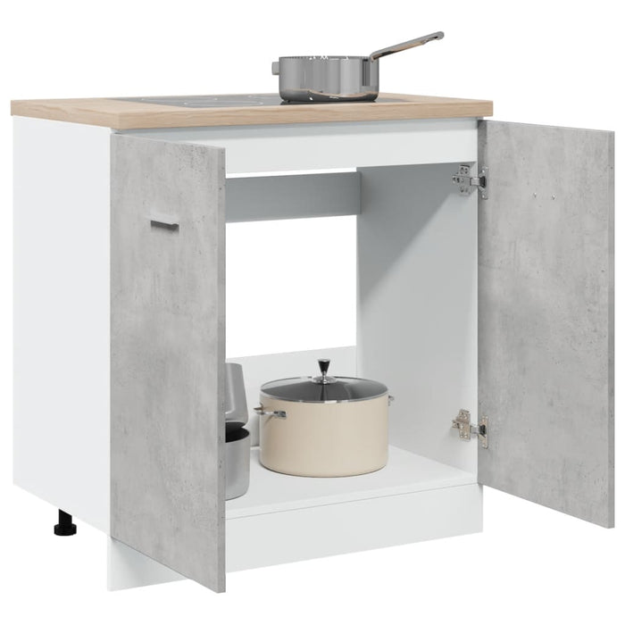 Sink Bottom Cabinet Concrete Grey 80x46x81.5 cm Engineered Wood