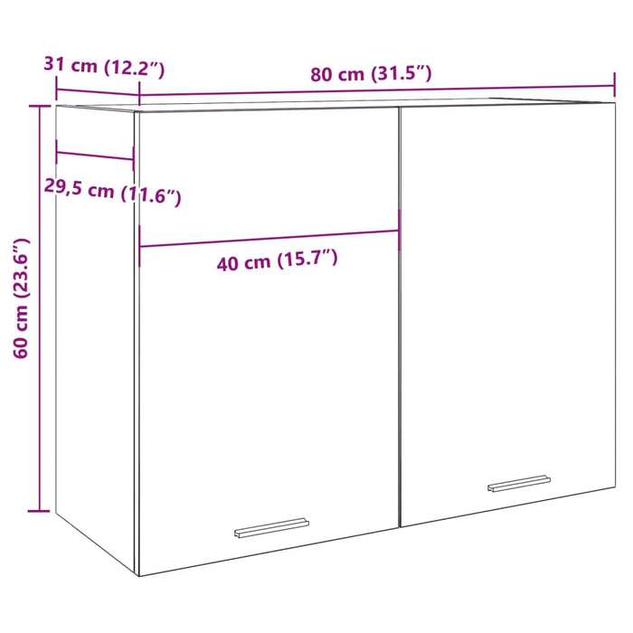 Подвесной шкаф Artisan Oak 80x31x60 см Инженерное дерево