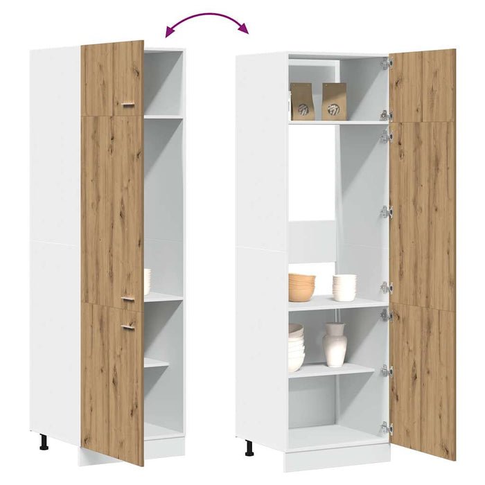 Dulap Frigider Stejar Artizanal 60x57x207 cm Lemn Covoiat