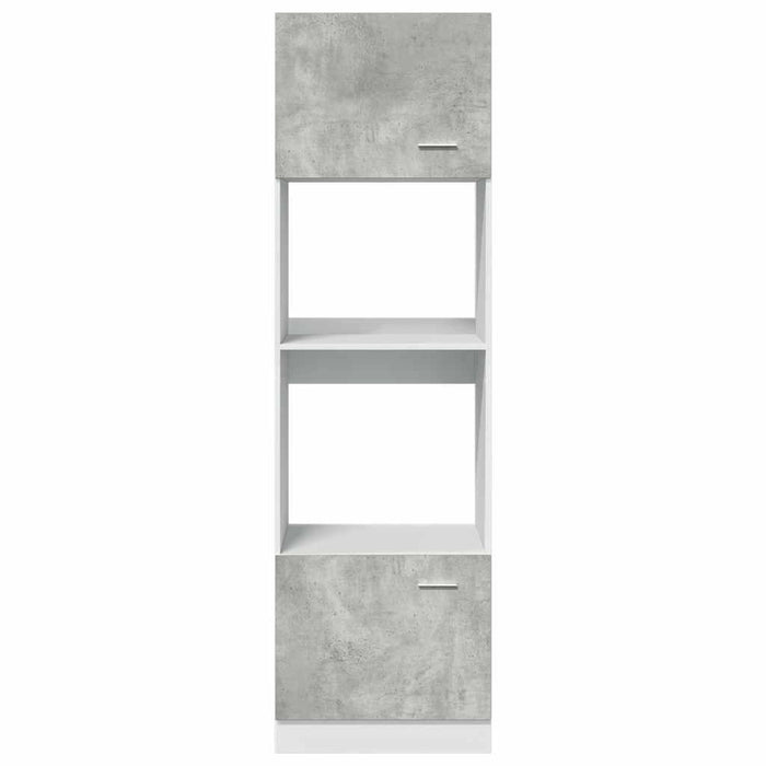 Microwave Cabinet Concrete Grey 60x57x207 cm Engineered Wood