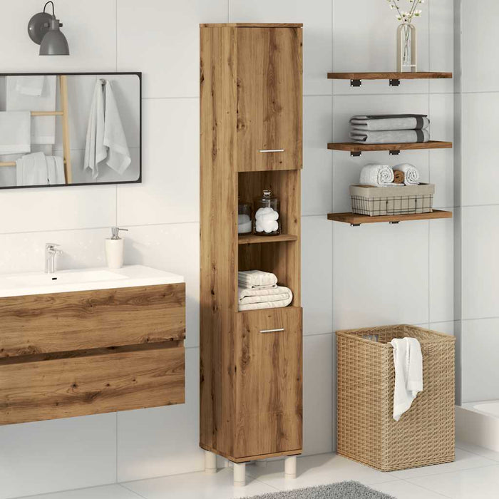 Bathroom Cabinet Artisan Oak 30x30x179 cm Engineered Wood