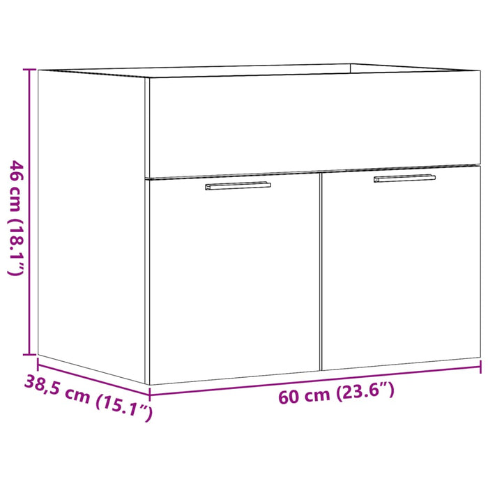 Шкаф за мивка дъб сонома 60x38,5x46 см инженерно дърво