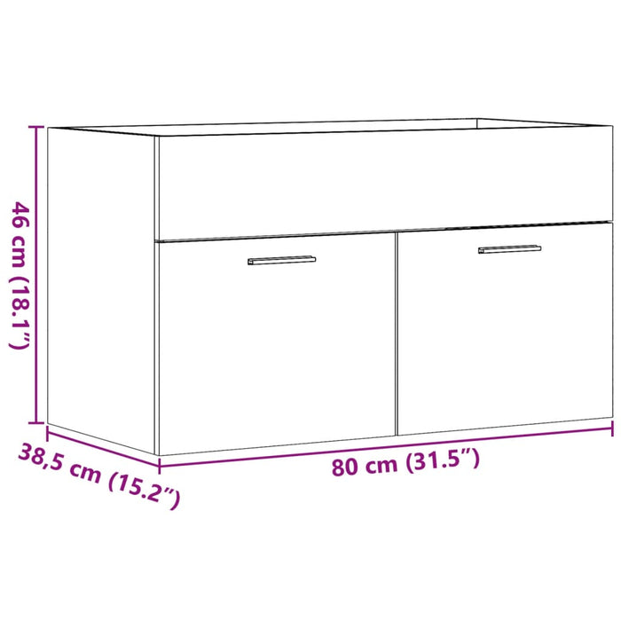 Шкафчик под раковину Sonoma Oak 80x38.5x46 см Инженерное дерево