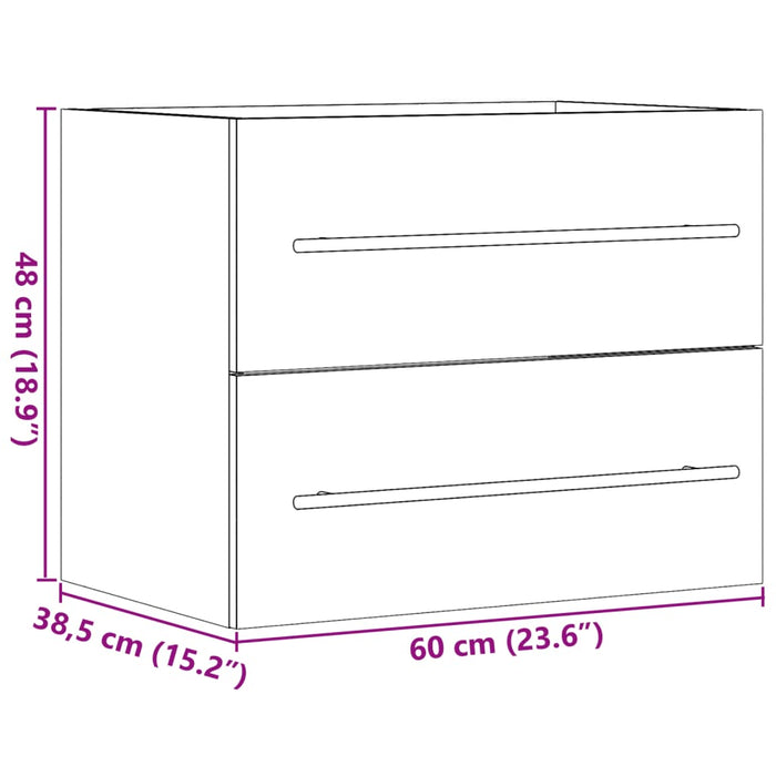 Шкаф за мивка бетонно сиво 60x38,5x48 см инженерно дърво