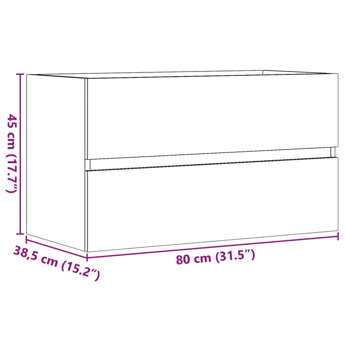 Окачен шкаф за баня бетонно сиво 80x38,5x45 см инженерно дърво