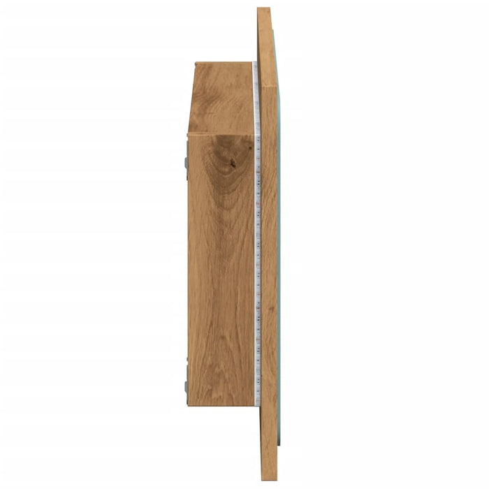 Bathroom Mirror with LED Light Artisan Oak 60x8.5x38 cm