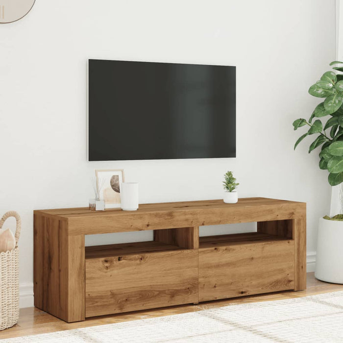 Тумба под телевизор со светодиодной подсветкой Artisan Oak 120x35x40 см Инженерная древесина