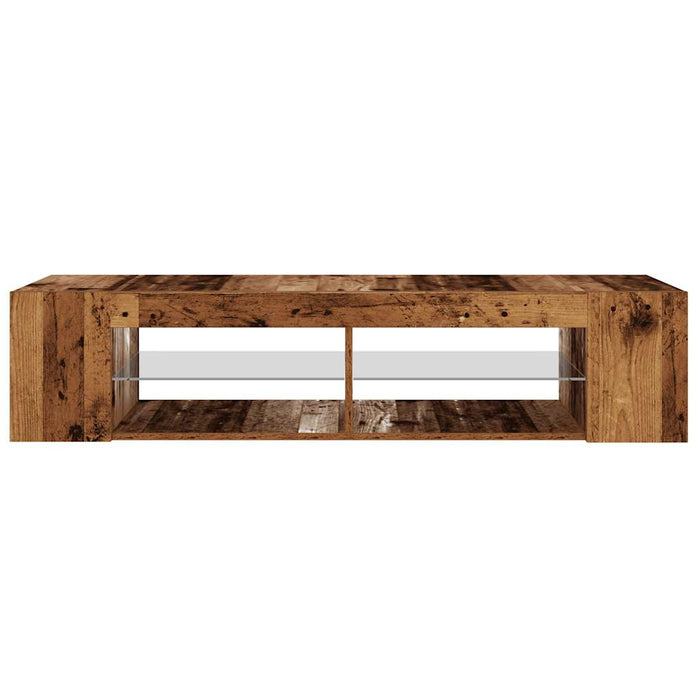 TV Cabinet with LED Lights Old Wood 135x39x30 cm Engineered Wood